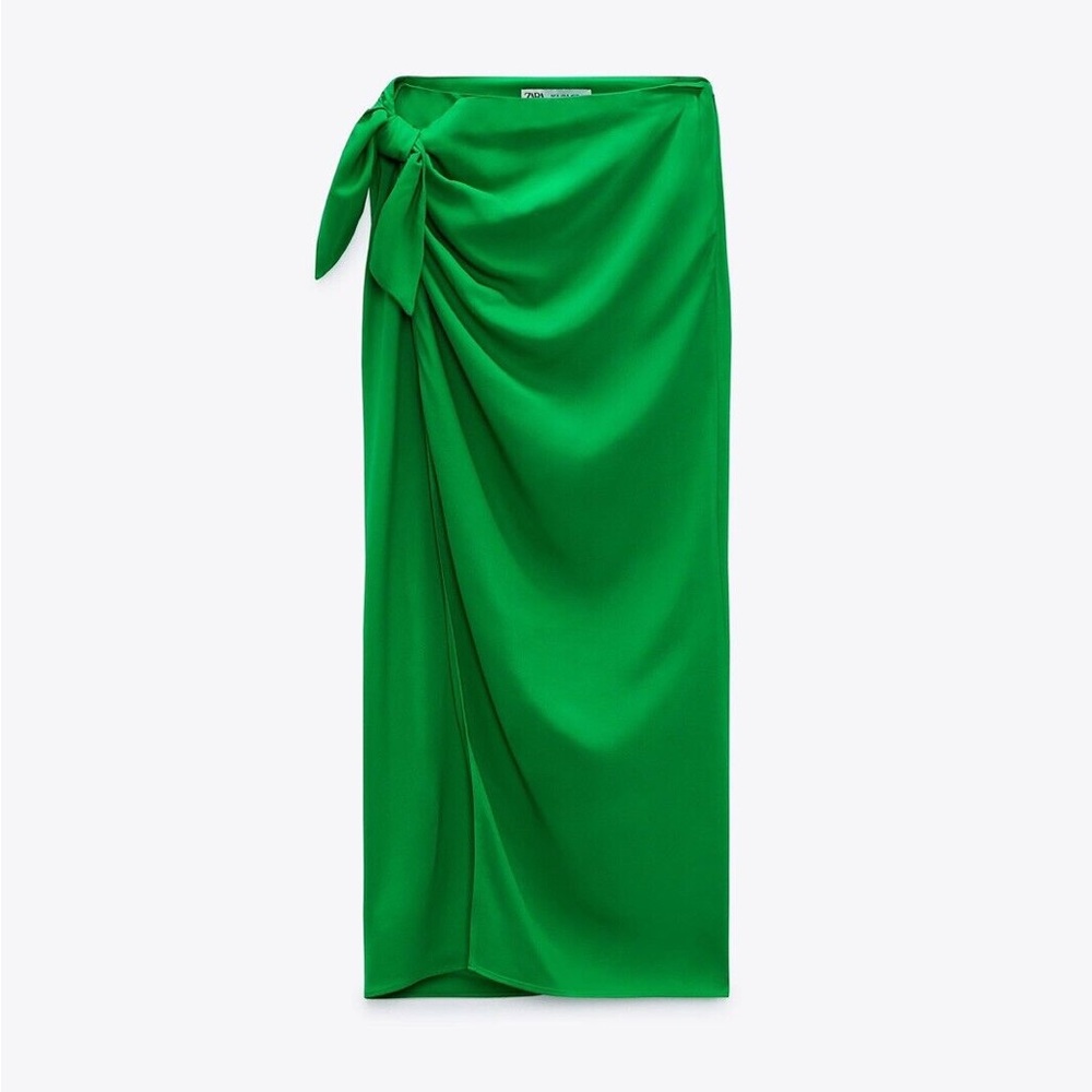 ZARA Green Wrap Skirt